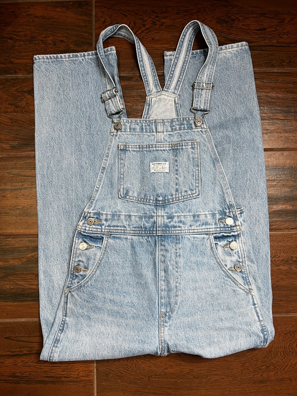Levi’s Premium Denim Jeans Straight Leg Light Wash Overalls Women’s Size XS